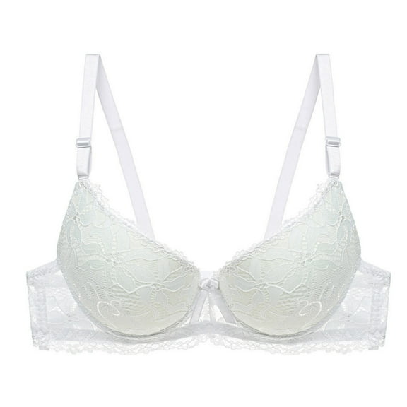 Fznquz Push Up Women's Bras Lace Soft Underwire Comfortable White Ladies Everyday Bras
