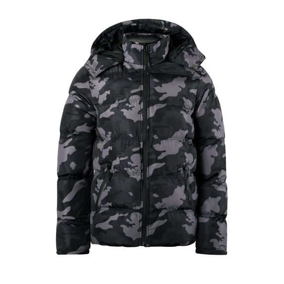 Fznquz Quilted Men's Winter Jacket Zip Up Puffer Down Jacket Hooded Heavy Warm Mens Coats XXL