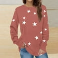 thumbnail image 1 of Fznquz Red Crew Neck Sweatshirts Women Long Sleeve Winter Pullover Tops Loose Fit Casual 2025 Fashion, 1 of 5