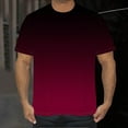 thumbnail image 1 of Fznquz Red Dress Shirts for Men Short Sleeve Summer Crew Neck Gradient Casual Shirt XXXL, 1 of 5