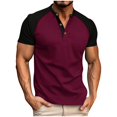 thumbnail image 1 of Fznquz Red T Shirt Men Sale Short Sleeve V Neck Raglan T-Shirt Summer 2025 Soft Shirt M, 1 of 8