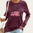 thumbnail image 1 of Fznquz Red Womens Long Sleeve Tops Crewneck Breast Cancer Shirts Graphic Casual Fall Fashion for Women 2025, 1 of 4