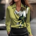 thumbnail image 1 of Fznquz Satin Womens Tops Dressy Casual Long Sleeve Tops V Neck Work Formal Womens Tee Shirts, 1 of 6