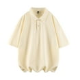 thumbnail image 1 of Fznquz Shirts Men Plain Casual Beige Basic Polos Oversized Summer T Shirts for Man XL, 1 of 3