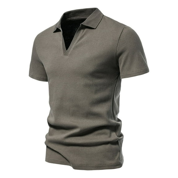 Fznquz Shirts Men Summer Collared Green Polo Tshirts Casual Plain Short Sleeve Shirts Men XXXXXL