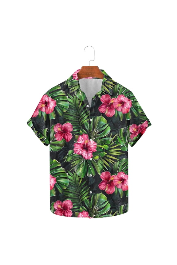 Short Sleeve Big and Tall Hawaiian Shirts for Men Casual Shirts Beach Button Down Summer Collared Men Clothing