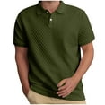 thumbnail image 1 of Fznquz Short Sleeve Mens Big and Tall T Shirts Green Polo Plain T Shirt Button Summer Men's Shirts L, 1 of 3