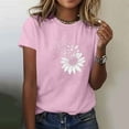 thumbnail image 1 of Fznquz Short Sleeve Summer Tops for Women Casual 2025 Tees Graphic Spring Crewneck Pink Womens Blouse, 1 of 5
