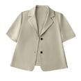 thumbnail image 1 of Fznquz Short Sleeve Women Cardigan Yellow Lightweight Button Down Cardigans Business Formal Blouses, 1 of 4