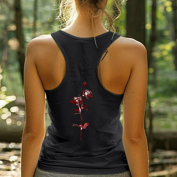 Fznquz Sleeveless Tube Tops for Women Crew Neck Racerback Athletic Casual Fashion Halter Tank Tops for Women