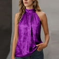 thumbnail image 1 of Fznquz Sparkly Long Tank Tops for Women Summer Tank Shirt Party Club Halter Casual Purple Womens Clothes, 1 of 9