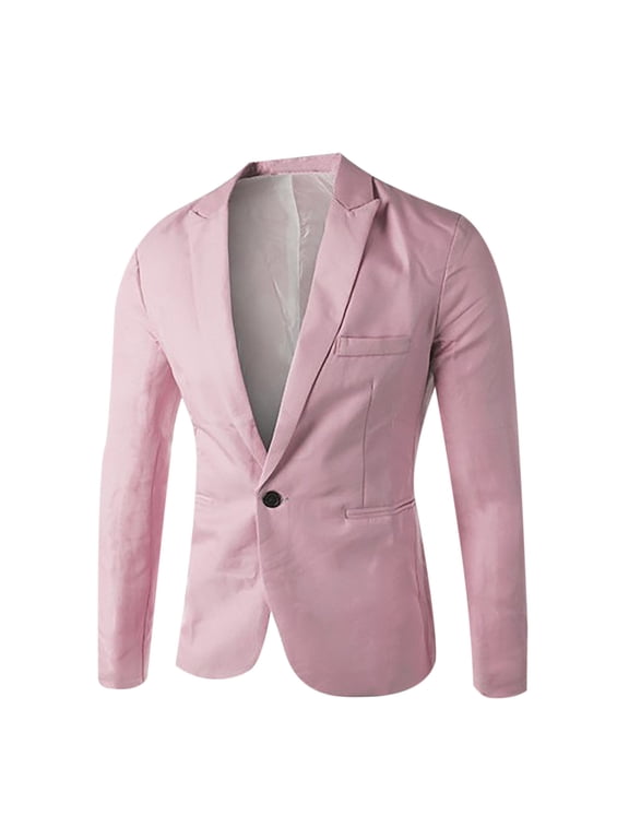 Sport Coats Mens Jackets Pink Suit Blazer Plain Dressy Men's Coats XXL
