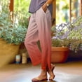 thumbnail image 1 of Fznquz Straight Leg Relaxed Fit Cotton Linen Pants for Women Full Length Elastic Waist Pockets,XL, 1 of 6