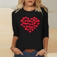 thumbnail image 1 of Fznquz Summer Tops for Women 2024 Fashion Black 3/4 Sleeve Casual T Shirts for Women Summer Fall Love Print Crew Neck Women’S Blouses, 1 of 4