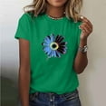 thumbnail image 1 of Fznquz Summer Tops for Women Trendy Short Sleeve Casual Shirts Crew Neck Green Graphic Print 2025 Womens Blouse, 1 of 5