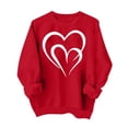 thumbnail image 1 of Fznquz Sweatshirts for Women Crewneck Long Sleeve Red Pullover Sweatshirt Trendy Love Heart Print Valentines Tops Women, 1 of 4