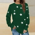 thumbnail image 1 of Fznquz Sweatshirts for Women Green Winter Long Sleeve Crewneck Pullover Tops 2025 Casual Loose Fit Tops, 1 of 5