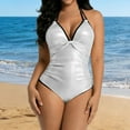 thumbnail image 1 of Fznquz Swimsuits for Women One Piece Tummy Control Swimwear High Cut Back Tie Slimming Bathingsuits, 1 of 9