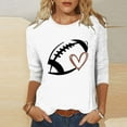 thumbnail image 1 of Fznquz T Shirt Women Crewneck White Game Day 3/4 Sleeve Shirt Funday Spring Fall Sunday Casual Womens Tops S, 1 of 4