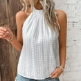 thumbnail image 1 of Fznquz Tank Tops for Women 2025 Halter White Casual Dressy Blouse Sleeveless Work Summer Womens Summer Clothes, 1 of 7