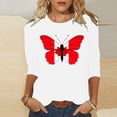 thumbnail image 1 of Fznquz Tops for Women Trendy Casual 3/4 Sleeve White Fashion T Shirts Summer Fall Graphic Crew Neck Womens Blouses Dressy Casual, 1 of 4