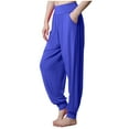 thumbnail image 1 of Fznquz Trousers for Women Casual Yoga Harem Pants Workout Loose Blue High Waisted Trousers XXL, 1 of 5