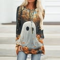 thumbnail image 1 of Fznquz Tunic Womens Tops Dressy Casual Halloween Crewneck Tops Cute Long Sleeve Graphic Womens Shirts, 1 of 5