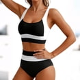 thumbnail image 1 of Fznquz Two Piece Womens Bikinis High Waisted Tummy Control Swim Suit Color Block Adjustable Strap Swimsuits S, 1 of 6