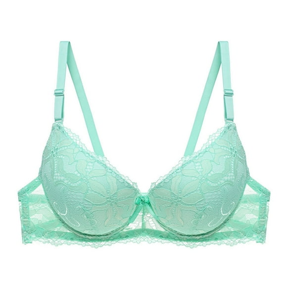 Fznquz Underwire Womens Bras Comfortable Lace Soft Push Up Green Bras Women