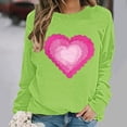thumbnail image 1 of Fznquz Valentines Day Sweatshirts for Women Love Heart Graphic Plus Size Outfits Crew Neck Cute Green Spirng Outfits S, 1 of 5