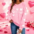 thumbnail image 1 of Fznquz Valentines Soft Sweatshirts for Women Love Print Crew Neck Shirts Fashion Pink Cute Oversized Womens Fashion XL, 1 of 8