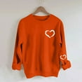 thumbnail image 1 of Fznquz Valentines Sweatshirt Women Crewneck Cute Shirt Love Heart Graphic Oversized Trendy Lightweight Orange Fashion L, 1 of 7