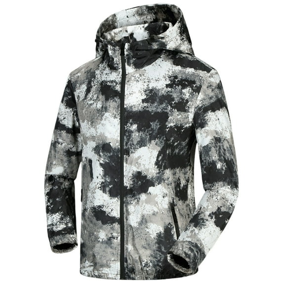 Fznquz Waterproof Men Rain Jacket Black Winter Casual Camo Mens Coats XXXXL