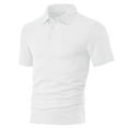 thumbnail image 1 of Fznquz White Mens Big and Tall Polo Shirts Dress Casual Work Polos Summer Slim Fit T-Shirts S, 1 of 4
