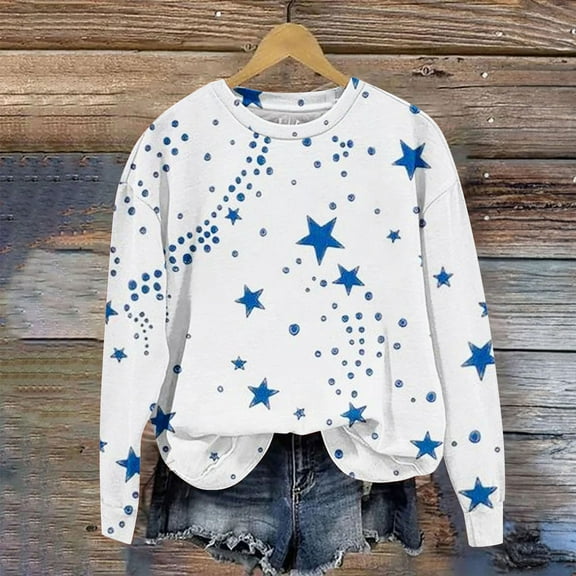 Fznquz White Plus Size Sweatshirts for Women Long Sleeve Pullover Tops Fall Winter Casual Crew Neck Pullover