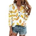 thumbnail image 1 of Fznquz White Women's Summer Tops 3/4 Sleeve Dressy Casul Fashion T Shirts V Neck Floral Summer Women's Blouses, 1 of 5