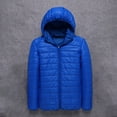 thumbnail image 1 of Fznquz Winter Men Jacket Puffer Blue Quilted Padded Warm Coat for Men XXXXL, 1 of 3