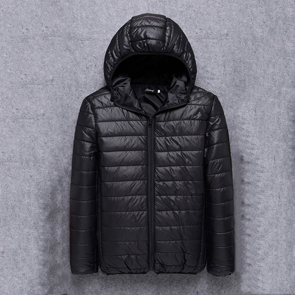 Fznquz Winter Mens Jacket Puffer Black Padded Warm Quilted Mens Coats Under $10 M