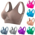 thumbnail image 1 of Fznquz Wirefree Womens Sports Bras Seamless Bra Brown High Support Yoga Sports Bras, 1 of 3
