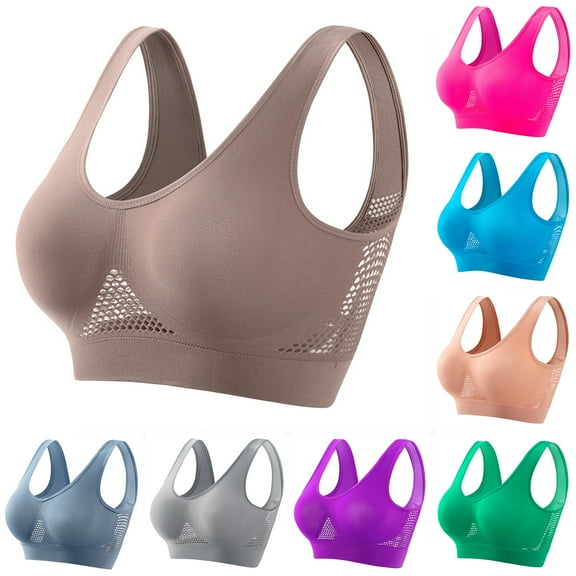 Fznquz Wirefree Womens Sports Bras Seamless Bra Brown High Support Yoga Sports Bras