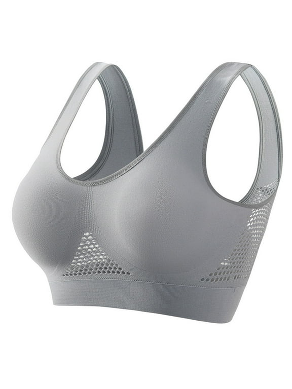 Wirefree Womens Sports Bras Under $5 Seamless Bra Yoga Gray High Support Bras