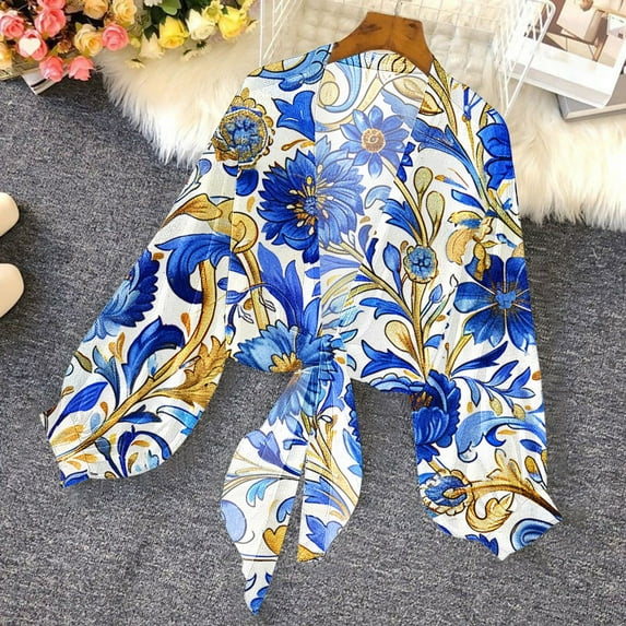 Fznquz Women Cardigan Sweater Chiffon Cover Up Shrugs Cardigan Graphic Bolero Tie Front Ladies Tops