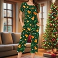 thumbnail image 1 of Fznquz Women Loungewear Set 2 Piece Christmas Soft Pj Top and Pants Short Sleeve Pjama Set Womens, 1 of 6