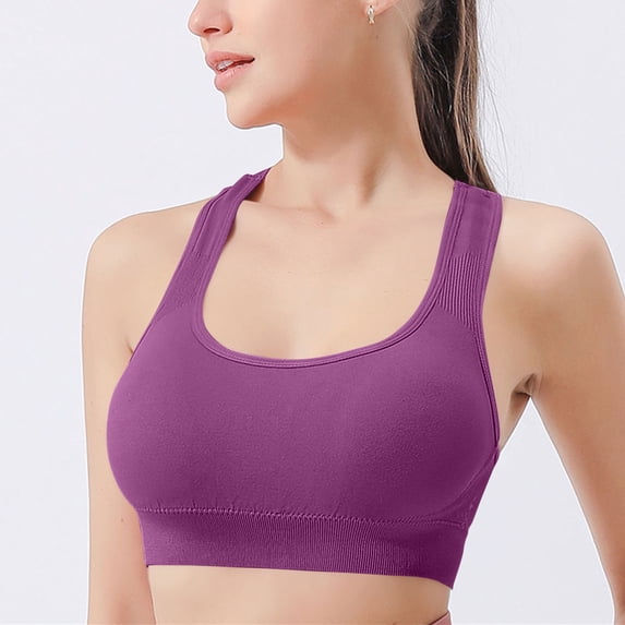 Fznquz Women Sports Bra High Support Racerback Yoga Gym Seamless Bras