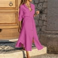 thumbnail image 1 of Fznquz Women's Casual Dresses Long Maxi Linen Shirt Dress Trendy Pink Button Down Women Clothing XXL, 1 of 8