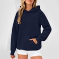 thumbnail image 1 of Fznquz Women's Hoodies Plain Blue Athletic Sweatshirt Fall Casual Long Sleeve Women's Fashion, 1 of 9
