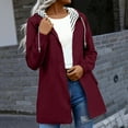 thumbnail image 1 of Fznquz Women's Rain Jacket Hooded Waterproof Windbreaker Red Long Outdoor Pockets Jacket, 1 of 7