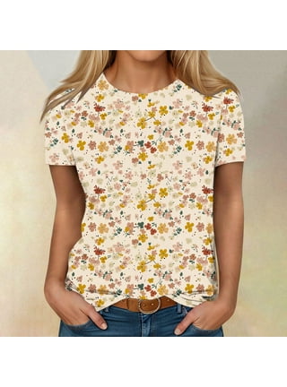 トップス flower print sheer shirt / yellow / S Crinkle Chiffon Button-up Shirt In Floral Vines For Women