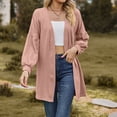thumbnail image 1 of Fznquz Womens Cardigan Sweaters Open Front Trendy Long Sweater 2025 Pink Puff Sleeve Loose Fashion, 1 of 6