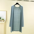 thumbnail image 1 of Fznquz Womens Cardigans Lightweight Long Sleeve Casual Blue Cardigan Cover Ups Solid Color Soft Chiffon Cover Up, 1 of 5